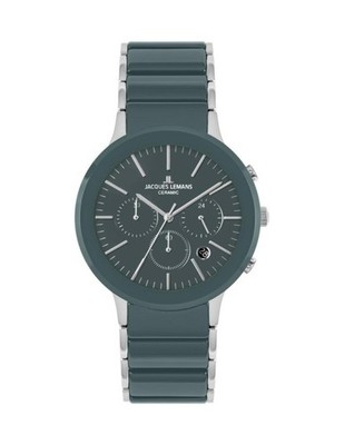 JACQUES LEMANS Men Quartz Casual Watch Classic Dress Silver color Dial Waterproo