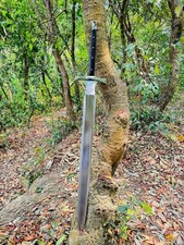 Custom Handmade Carbon Steel Blade Viking Sword Hunting Camping Survival Sword
