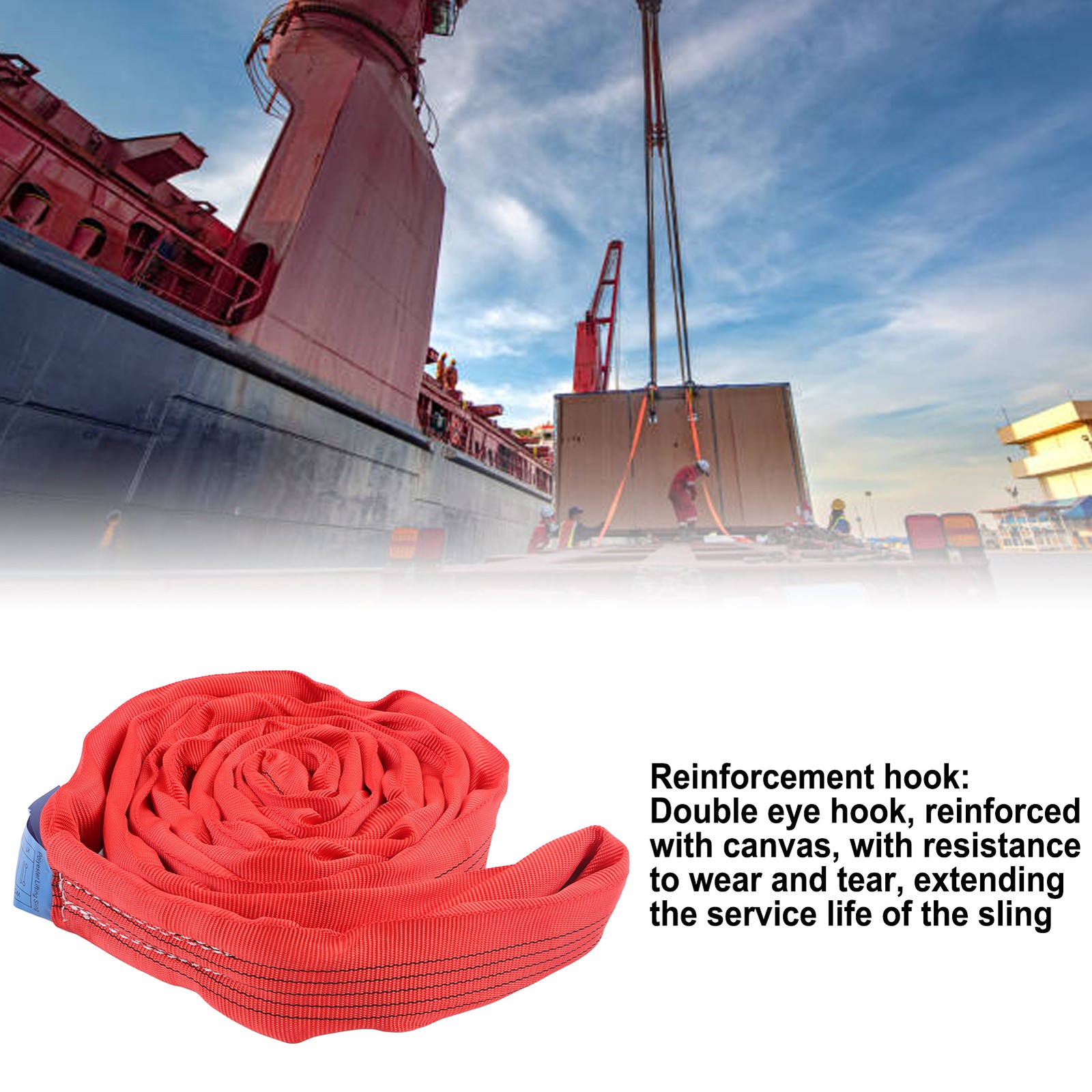 5T Flexible Reinforced Crane Lifting Rope For Industrial Use - Red Popular