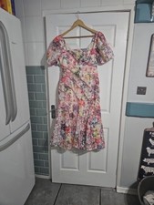 Image of COAST Women's on or off the Neck Midi Dress In Jacquard With Seam Size 12 BNWT