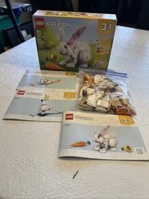 Lego Creator 3 in 1 #31021 Cat/Dog/Bunny/Mouse #31133 White Bunny Used Complete