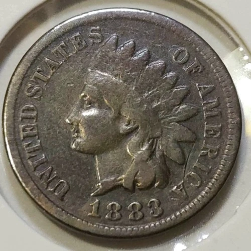 1883 Indian Head Cent - VG+ Details: Cleaned