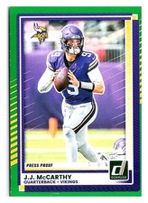 2025 Donruss #57 J.J. McCarthy Press Proof Green