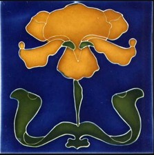 Porteous 6"x6" Majolica Art Tile, Art Noveau, Arts  Crafts - V3A