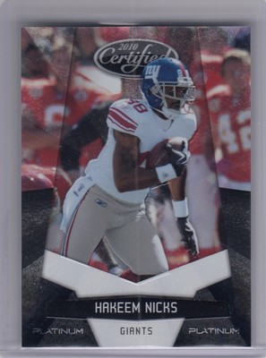 2010 Panini Certified HAKEEM NICKS Mirror Black Platinum 1/1 Giants #100