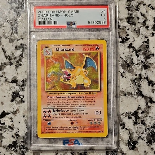 Pokémon TCG Base Set Charizard Holo Rare Italian PSA 5 004/102 2000