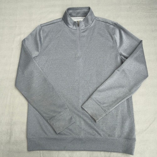 Hickey Freeman, Hickey Freeman Mens Gray Quarter Zip Pullover Performance Sweatshirt Size S