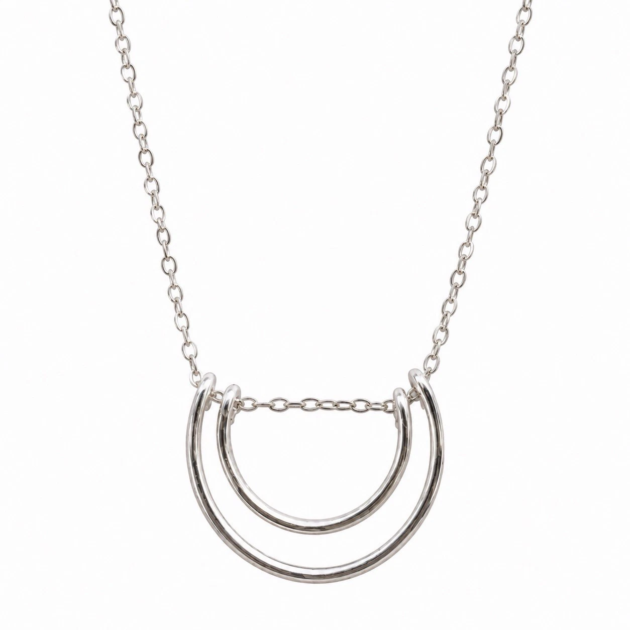 Handmade Double Curved Bar Necklace image 1