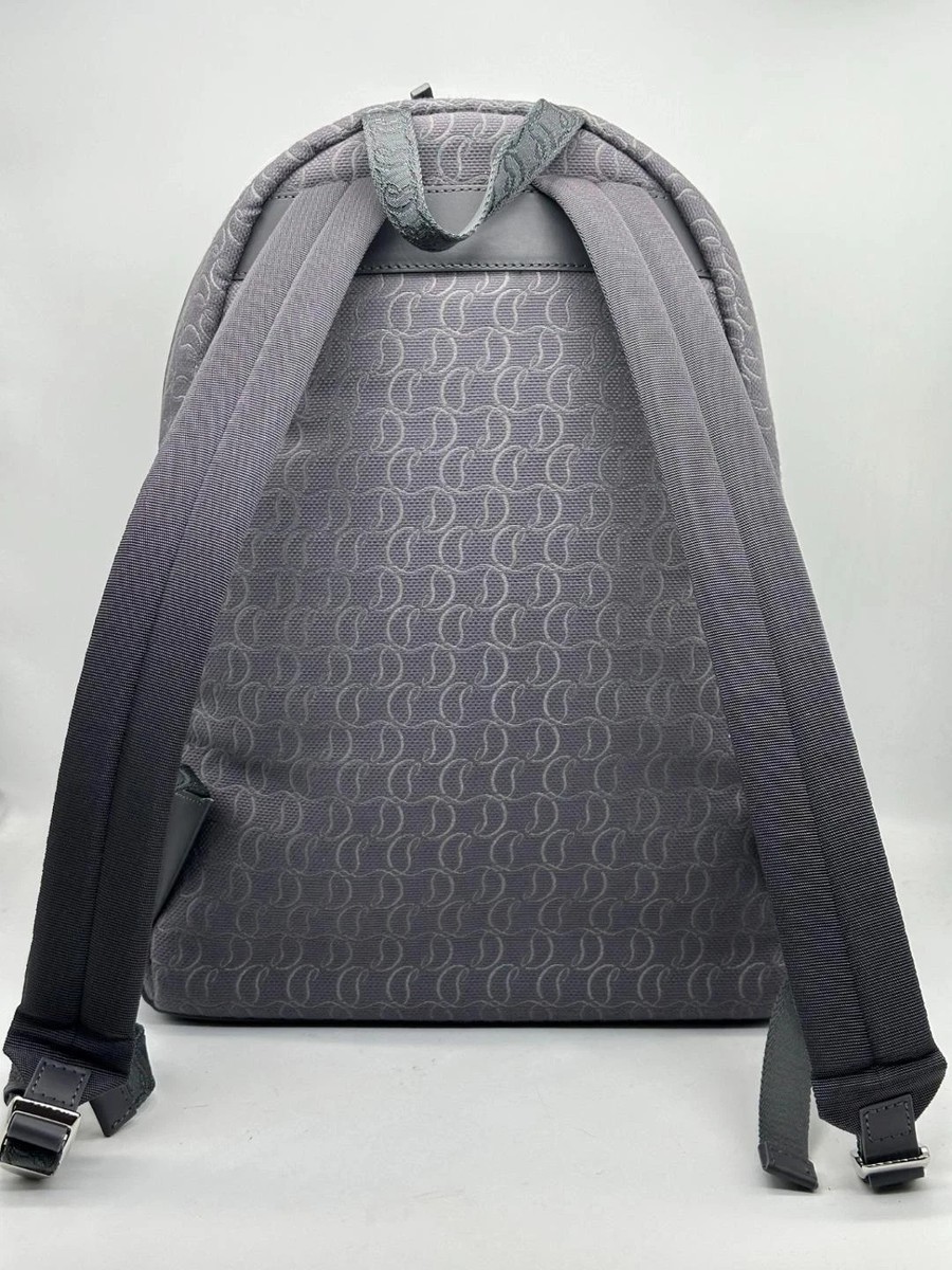 Christian Louboutin NWT Zip and Flap Smoke/Gray Backpack COA INCLUDED​ Zip N Flap logo jacquard backpack in grey - Christian  main image 4
