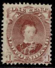 CANADA - Newfoundland QV SG35, 1c brown-purple, M MINT. Cat £130.