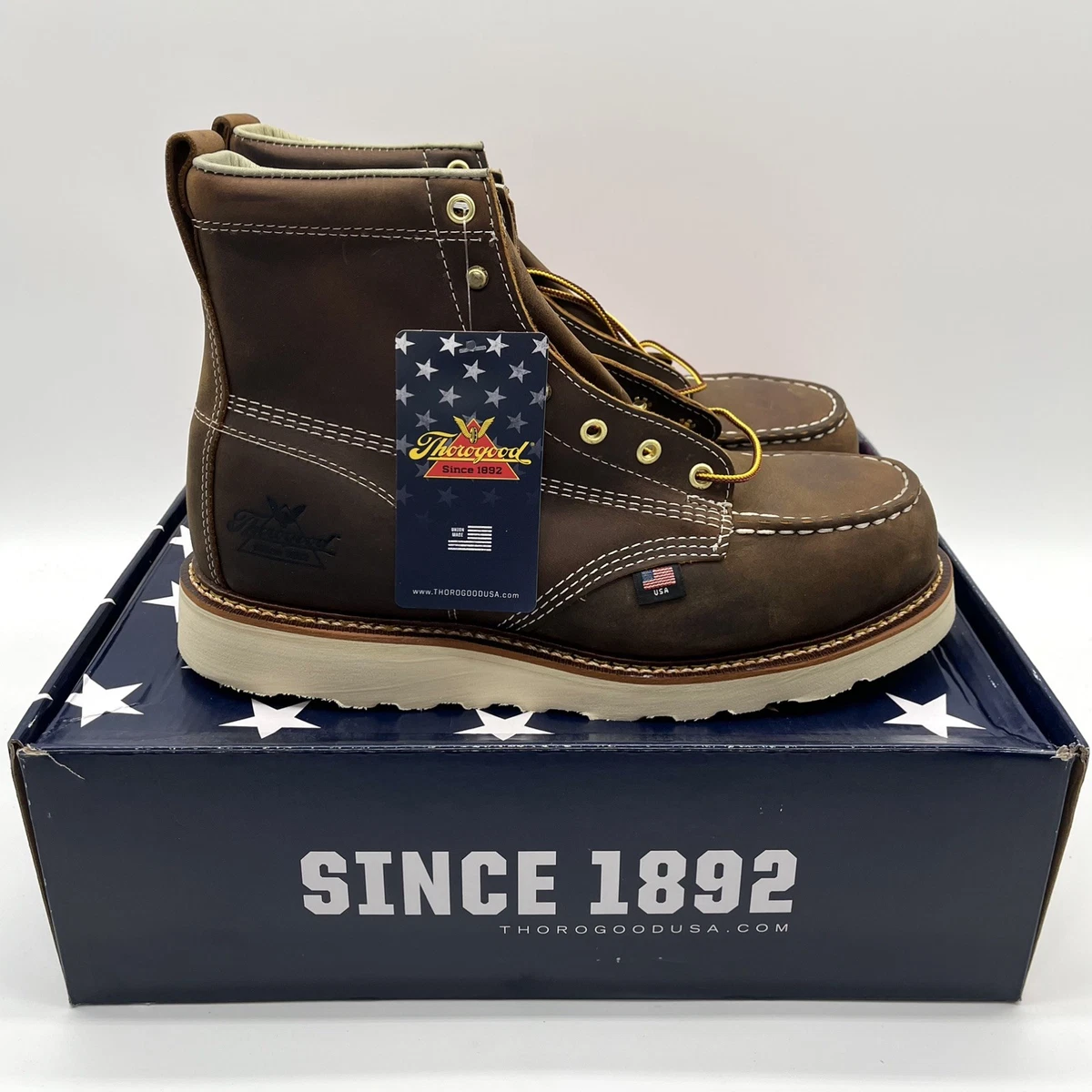 Thorogood Mens American Heritage 6 Moc Toe Boots Tobacco Leather 814-4200 8.5EE American Heritage - 6 main image 2