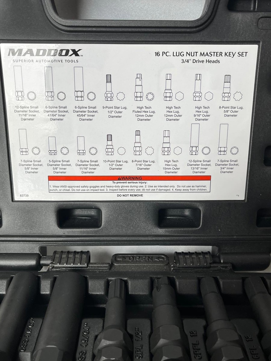 Maddox MC161 16-piece Lug Nut Master Key Set for sale online | eBay