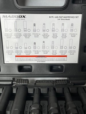 Maddox MC161 16-piece Lug Nut Master Key Set for sale online | eBay