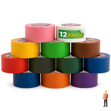 Xfasten Rainbow Colored Duct Tape Heavy Duty 12-Pack 10 Yards X 2 Inch, Colored