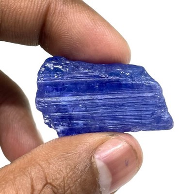 62.25 Cts Natural Tanzanite Rough Vibrant Blue Certified Stunning Loose Gemstone