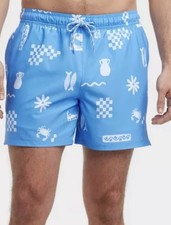 Goodfellow Co Men's Swim Trunks Blue Fish Print, Size XXL NWT