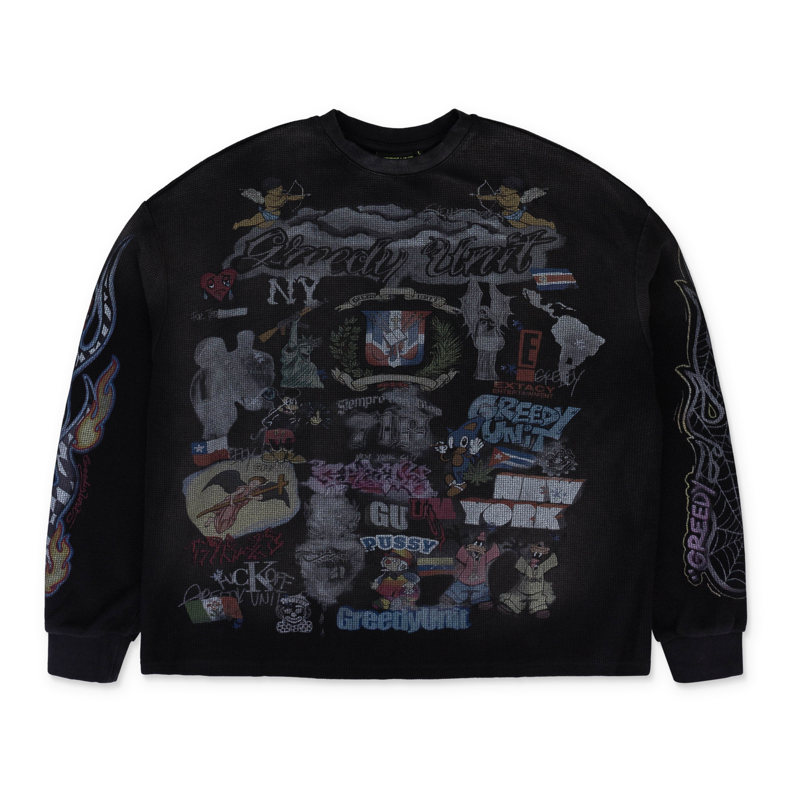 ТЕРМОФУТБОЛКА С ПРИНТОМ NWT GREEDY UNIT ЧЕРНОГО ЦВЕТА, РАЗМЕР L, 150 ДОЛЛАРОВ США