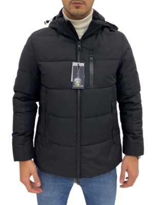 ADIMARI men's black eco feather padded jacket, comfortable fit 50% discount