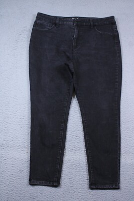 Time & Tru Jeans Women 18P Black High Rise Skinny Faded Stretch Denim 36x26