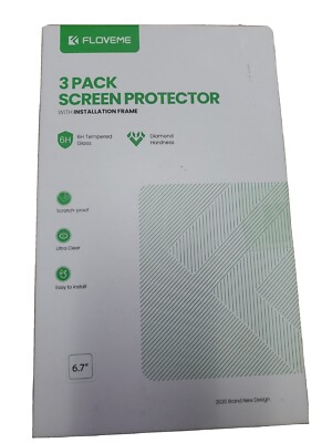 FloveMe 3 Pack Screen Protector 6.7 for Iphone 12 Pro Max C