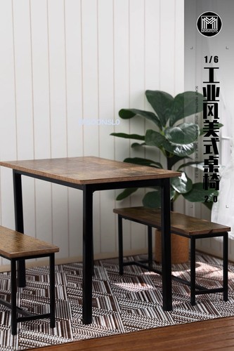 MMMToys 1/6 Scale Industrial Table & Chairs Model Statue Display Kits Toy Set - Picture 13 of 15