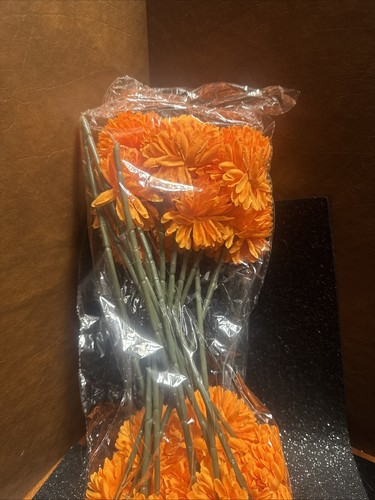 15 Pcs Orange Flowers For Decorations Party Wedding Halloween - Picture 5 of 5