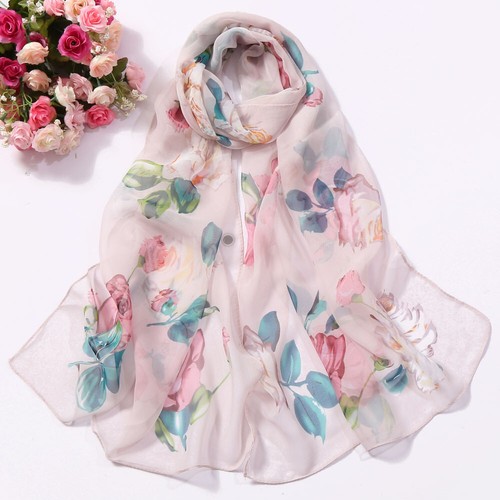 Women Scarf Ladies Soft Floral Print Long Stole Voile Scarves Shawl Neck Wrap UK - Picture 22 of 37