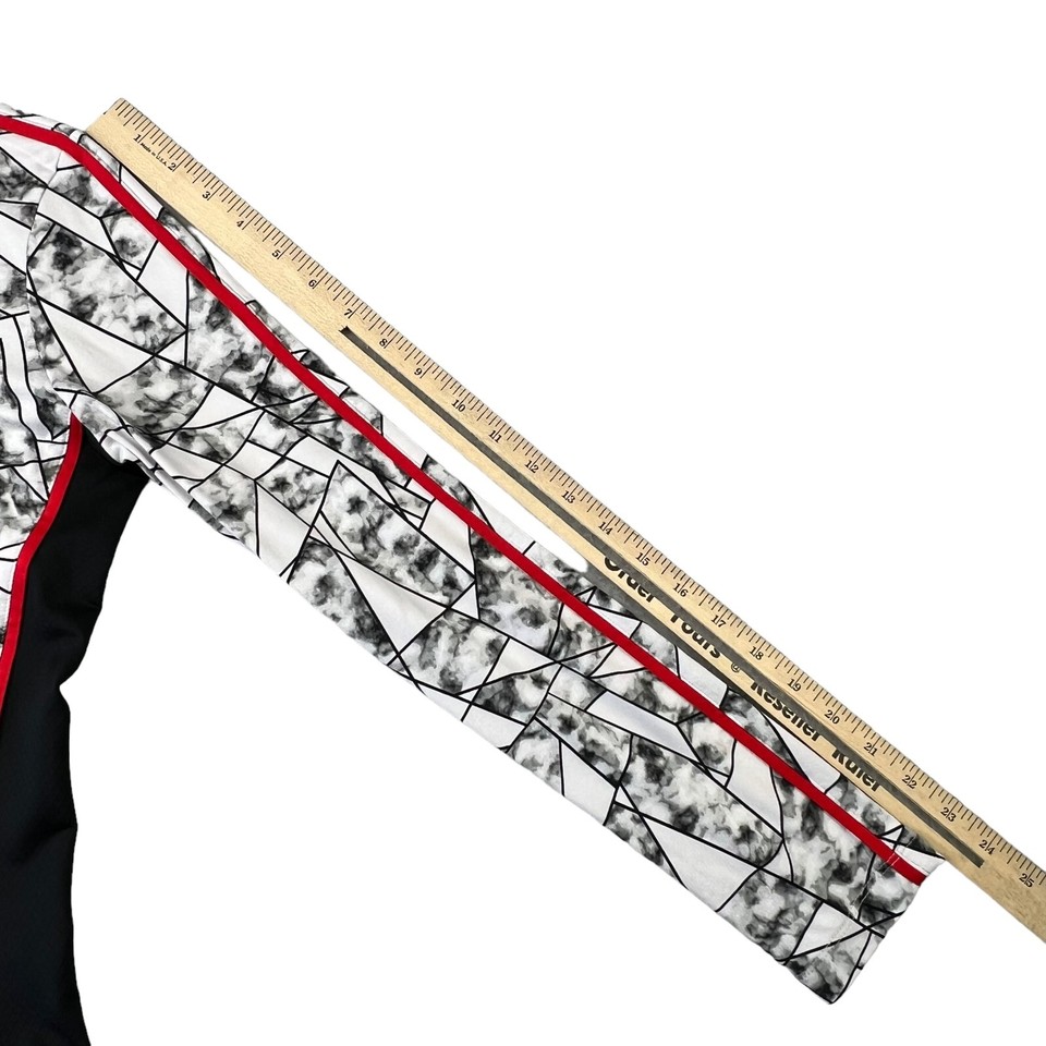 Tail Womens 1/4 Zip Pullover Size Small Black White Red Long Sleeve