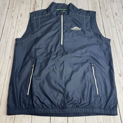 Adidas Golf 1/4 Zip Navy Blue ClimaProof Windbreaker Vest Mens Medium Jacket