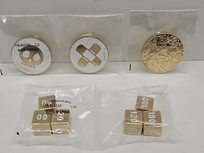 Pokemon TCG Metal Dice, Status, & Charizard Commemorative Coin UPC NEW