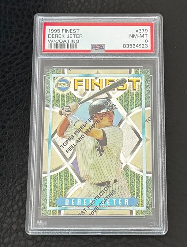 1995 FINEST DEREK JETER W/COATING PSA NM-MT 8 CARD #279 - Picture 4 of 4