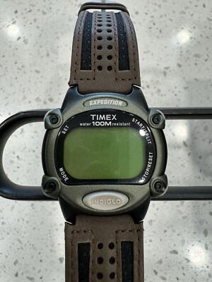 Timex Expedition Digital Watch Men Green Black Timer 100M Works!
