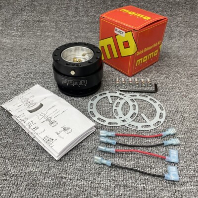 MOMO Carbon Black Steering Wheel Quick Release Hub Adapter Snap Boss Kit 6 Hole