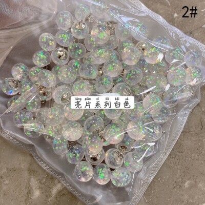 20PCS Crystal Bling Beads Button Ball Shape Metal Shank Sewing Craft Small  10mm