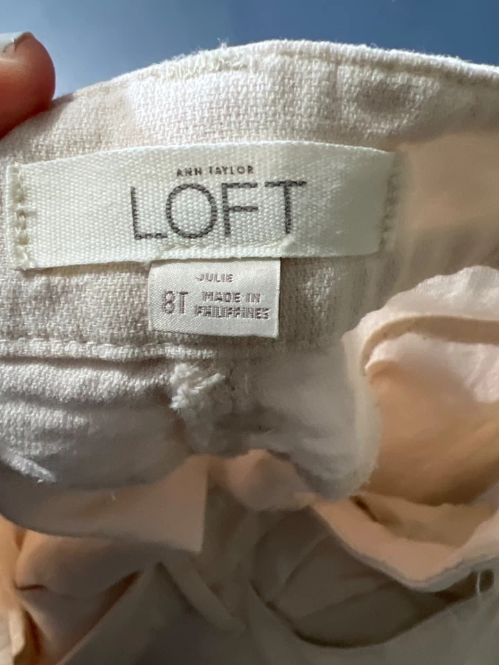 Pantalones Ann Taylor Loft Mezcla de Lino Talla 8T Playa Boho Lagenlook Lagom Foto 4 de 4