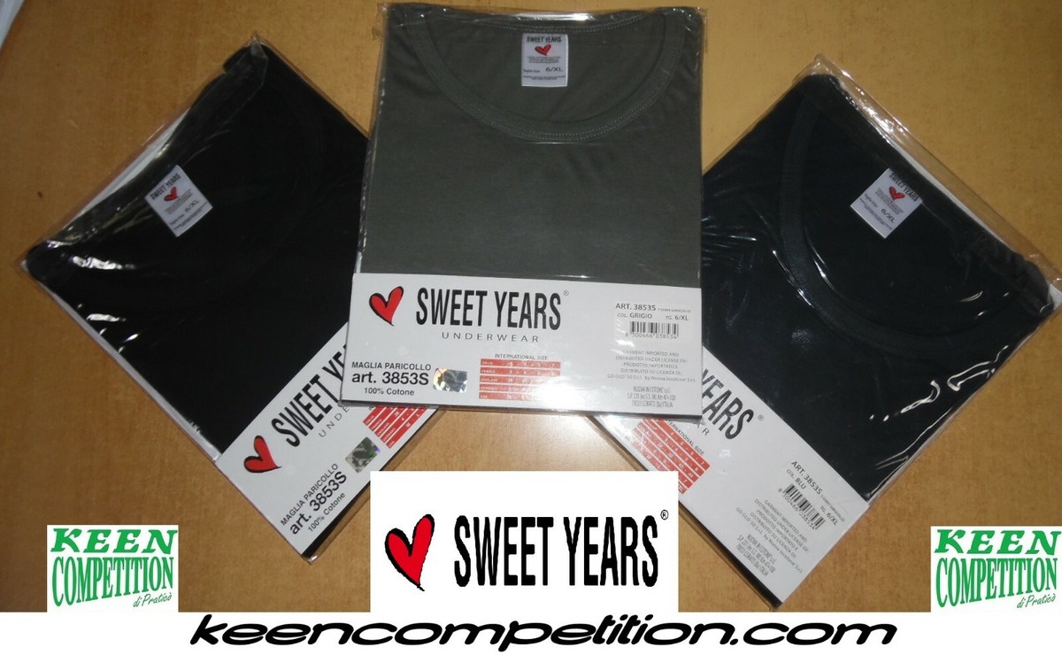 SWEET YEARS T-SHIRT GIROCOLLO MAGLIE INTERNE UOMO MEZZA MANICA 100%  COTONE XXL