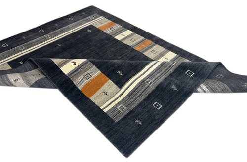 Wollteppich 170x240cm Modern Handgewebter Grau Beige 100% wolle Gabbeh st40 - Bild 7 von 9