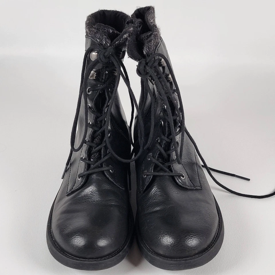 Botas de combate Rocketdog para mujer talla 9 EE. UU. / 39,5 cuero negro tejido Foto 2 de 4