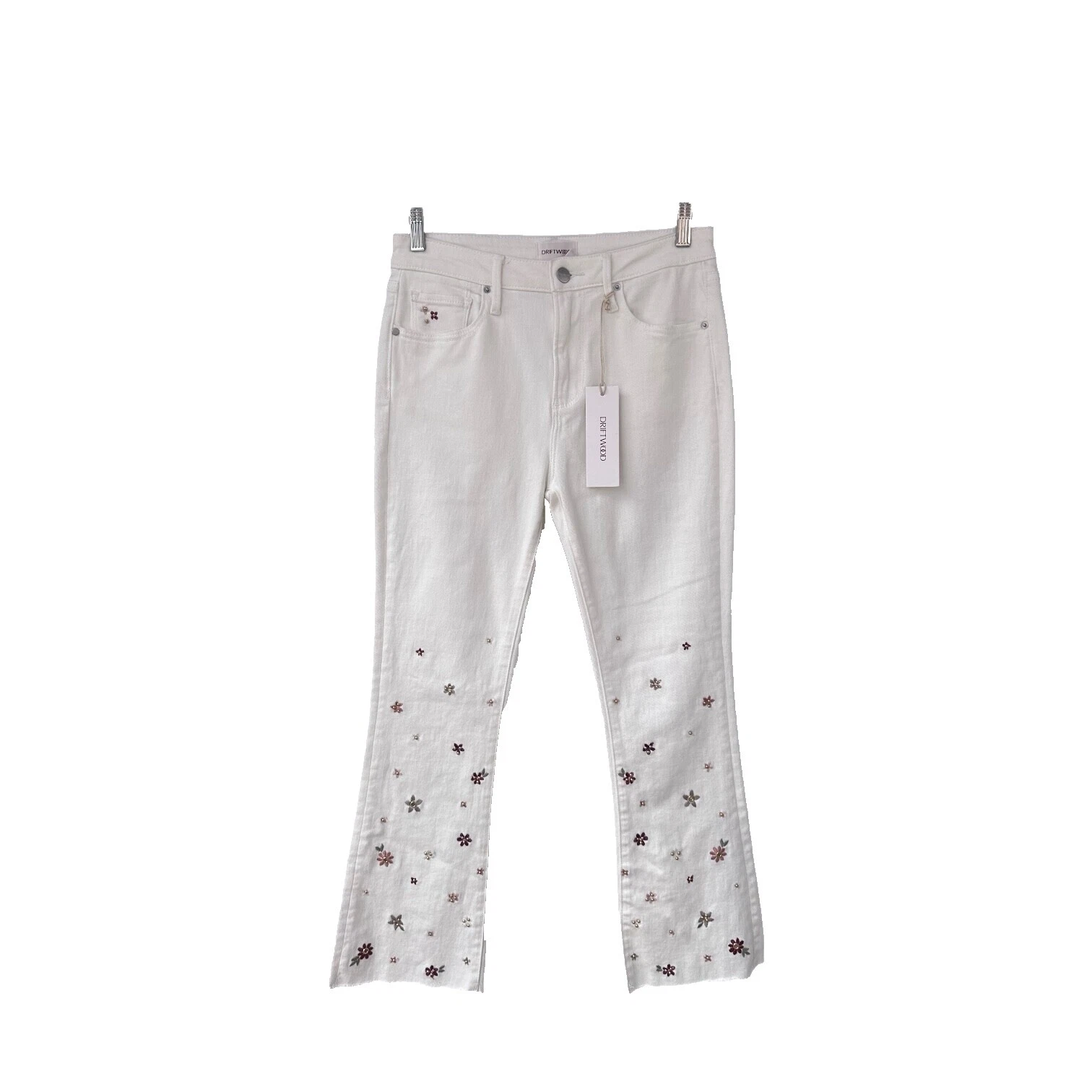 White Floral Jeans for Women