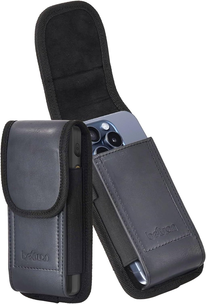 BELTRON Universal Leather Smart Phone Case with Metal Belt Clip