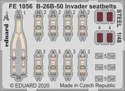 EDPFE1056 - Eduard Photoetch Zoom 1:48 - B-26B-50 Invader Sicherheitsgurte STE