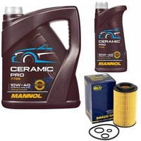 MotoröL Set Mannol 10W-40 Ceramic Pro 6 Liter + ÖLfilter FüR Mercedes Opel Saab