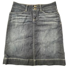 Banana Republic Denim Skirt Dark Wash Stretch Casual Classic Size 6