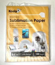 Sublimation Paper, 8.5" x 11", 100 Sheets, Eco Pack, Inkjet printers, 2 Pk Koala