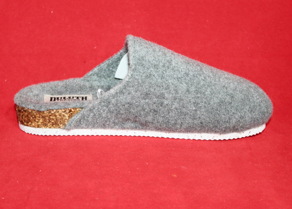 New DULUTH TRADING Co Felt Clog Slipper Wo's Gray Polyester