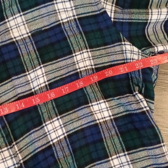 Pendleton Hawthorne flannel patch elbow L blue gr… - image 5