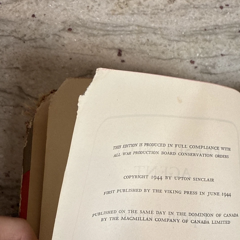 Upton Sinclair Presidential Agent 1st 1944 Viking Press HCDJ Foto 4 de 4