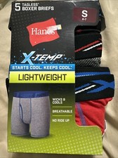 NEW Hanes Boy's 5 Pack X-Temp Boxer Briefs Wick Cools Multi Color Sz S 6-7 