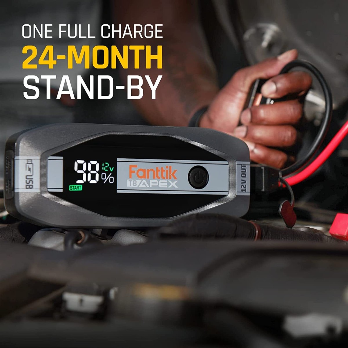 Fanttik T8 APEX 2000 Amp Jump Starter, 65W Two-Way Fast Charging