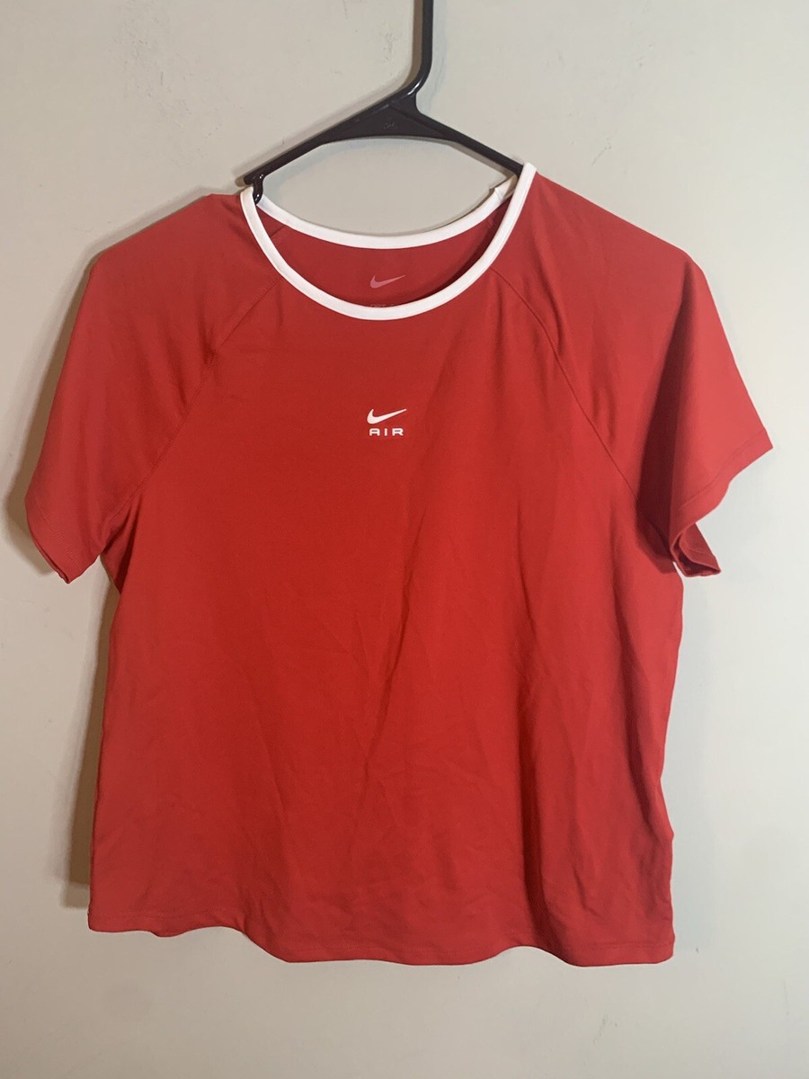 Nike Air Womens Relaxed Shirt Dri Fit Loose Fit Red Running Size Small